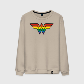 Мужской свитшот хлопок с принтом Wonder Woman Logo в Екатеринбурге, 100% хлопок |  | dc pride | justice league | pride | vdosadir | wonder woman | лига справедливости | прайд | радуга | чудо женщина