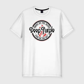 Мужская футболка хлопок Slim с принтом Deep Purple в Тюмени, 92% хлопок, 8% лайкра | приталенный силуэт, круглый вырез ворота, длина до линии бедра, короткий рукав | deep purple | альбом | гловер | группа | дееп | деп | ди | дип | диперпл | дипперпл | иэн гиллан | иэн пэйс | лого | логотип | метал | морс | пепл | перпл | прогрессивный | психоделический | рок | символ | хард