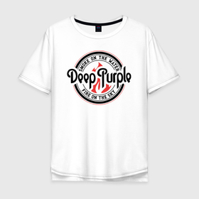 Мужская футболка хлопок Oversize с принтом Deep Purple в Новосибирске, 100% хлопок | свободный крой, круглый ворот, “спинка” длиннее передней части | deep purple | альбом | гловер | группа | дееп | деп | ди | дип | диперпл | дипперпл | иэн гиллан | иэн пэйс | лого | логотип | метал | морс | пепл | перпл | прогрессивный | психоделический | рок | символ | хард