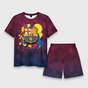 Мужской костюм с шортами 3D с принтом Barcelona в Тюмени,  |  | barcelona | barselona | futbol club | барса | барселона | лионель месси | люблю футбол | месси | сине гранатовые | фанат | фк барселона | форма | форма игроков | футбол | футбольный клуб | эмблема | эмблема клуба