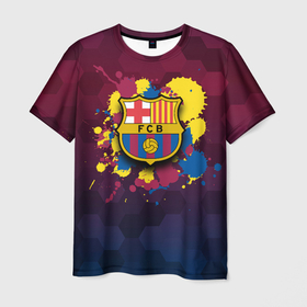 Мужская футболка 3D с принтом Barcelona в Петрозаводске, 100% полиэфир | прямой крой, круглый вырез горловины, длина до линии бедер | barcelona | barselona | futbol club | барса | барселона | лионель месси | люблю футбол | месси | сине гранатовые | фанат | фк барселона | форма | форма игроков | футбол | футбольный клуб | эмблема | эмблема клуба