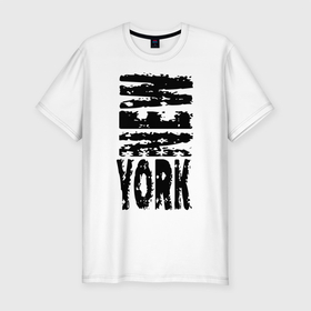 Мужская футболка хлопок Slim с принтом New York в Белгороде, 92% хлопок, 8% лайкра | приталенный силуэт, круглый вырез ворота, длина до линии бедра, короткий рукав | city | megapolis | new york | usa | город | мегаполис | нью йорк | сша