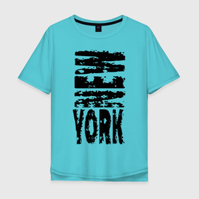 Мужская футболка хлопок Oversize с принтом New York в Екатеринбурге, 100% хлопок | свободный крой, круглый ворот, “спинка” длиннее передней части | Тематика изображения на принте: city | megapolis | new york | usa | город | мегаполис | нью йорк | сша