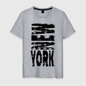 Мужская футболка хлопок с принтом New York в Санкт-Петербурге, 100% хлопок | прямой крой, круглый вырез горловины, длина до линии бедер, слегка спущенное плечо. | city | megapolis | new york | usa | город | мегаполис | нью йорк | сша