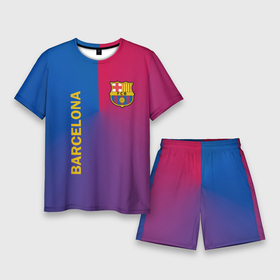 Мужской костюм с шортами 3D с принтом Barcelona в Тюмени,  |  | barcelona | barselona | futbol club | барса | барселона | лионель месси | люблю футбол | месси | сине гранатовые | фанат | фк барселона | форма | форма игроков | футбол | футбольный клуб | эмблема | эмблема клуба
