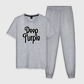 Мужская пижама хлопок с принтом Deep Purple в Кировске, 100% хлопок | брюки и футболка прямого кроя, без карманов, на брюках мягкая резинка на поясе и по низу штанин
 | deep purple | альбом | гловер | группа | дееп | деп | ди | дип | диперпл | дипперпл | иэн гиллан | иэн пэйс | лого | логотип | метал | морс | пепл | перпл | прогрессивный | психоделический | рок | символ | хард