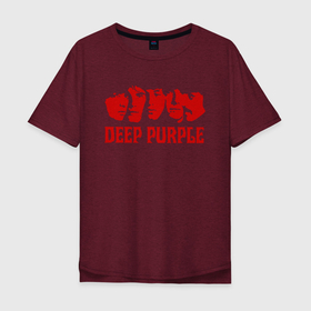 Мужская футболка хлопок Oversize с принтом Deep Purple в Тюмени, 100% хлопок | свободный крой, круглый ворот, “спинка” длиннее передней части | deep purple | альбом | гловер | группа | дееп | деп | ди | дип | диперпл | дипперпл | иэн гиллан | иэн пэйс | лого | логотип | метал | морс | пепл | перпл | прогрессивный | психоделический | рок | символ | хард