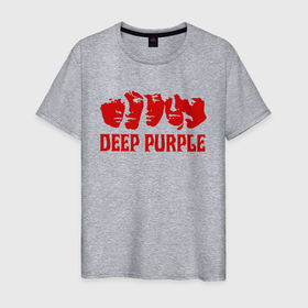 Мужская футболка хлопок с принтом Deep Purple в Тюмени, 100% хлопок | прямой крой, круглый вырез горловины, длина до линии бедер, слегка спущенное плечо. | deep purple | альбом | гловер | группа | дееп | деп | ди | дип | диперпл | дипперпл | иэн гиллан | иэн пэйс | лого | логотип | метал | морс | пепл | перпл | прогрессивный | психоделический | рок | символ | хард