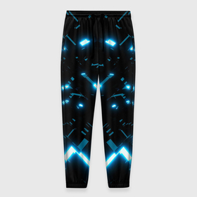 Мужские брюки 3D с принтом Neon Lights в Кировске, 100% полиэстер | манжеты по низу, эластичный пояс регулируется шнурком, по бокам два кармана без застежек, внутренняя часть кармана из мелкой сетки | blue | cyberpunk2077 | girl | neon | неон | неоновая