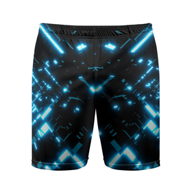 Мужские шорты спортивные с принтом Neon Lights в Петрозаводске,  |  | blue | cyberpunk2077 | girl | neon | неон | неоновая