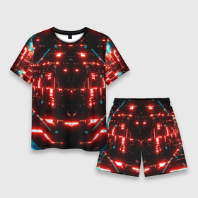 Мужской костюм с шортами 3D с принтом Neon Lights в Кировске,  |  | blue | cyberpunk2077 | girl | neon | неон | неоновая