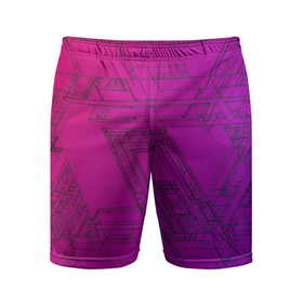 Мужские шорты спортивные с принтом Аbstraction ,  |  | purple | абстрактный | абстракция | геометрический рисунок | геометрия | знаки | иерогливы | индиго | корея | кружево | лого | логотипы | надпись | неон | рисунок | с надписью | текст | текстура | узор