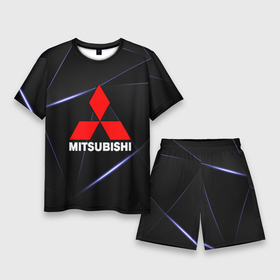 Мужской костюм с шортами 3D с принтом MITSUBISHI в Курске,  |  | mitsubishi | авто | автомобиль | лого | логотип | митсубиси | митсубиши | текстура