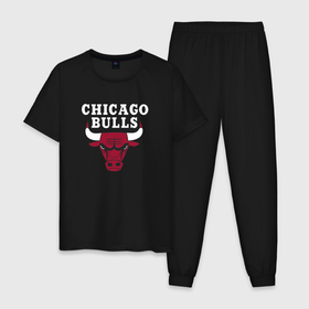 Мужская пижама хлопок с принтом Chicago Bulls в Белгороде, 100% хлопок | брюки и футболка прямого кроя, без карманов, на брюках мягкая резинка на поясе и по низу штанин
 | jordan | michael | michael jordan | баскетбол | джордан | майкл | стиль