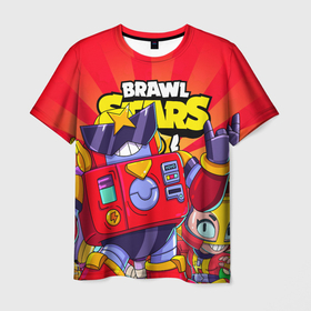 Мужская футболка 3D с принтом BRAWL STARS SURGE в Петрозаводске, 100% полиэфир | прямой крой, круглый вырез горловины, длина до линии бедер | brawl stars | brawl stars surge | brawler | surge | volt | бравл старз | бравлер | вольт