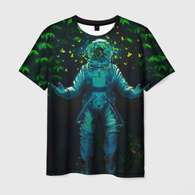 Мужская футболка 3D с принтом Астронавт , 100% полиэфир | прямой крой, круглый вырез горловины, длина до линии бедер | астронавт | бабочки | вселенная | горы | космонавт | космос | красота | скафандр