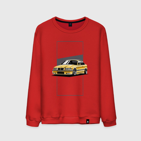 Мужской свитшот хлопок с принтом BMW E36 в Кировске, 100% хлопок |  | bmw | e36 | арт машина | бмв | быстрая машина | красивая машина | машина