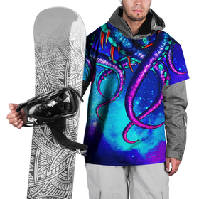 Накидка на куртку 3D с принтом Щупальца в Санкт-Петербурге, 100% полиэстер |  | Тематика изображения на принте: абстракция | звезда | кальмар | космос | кракен | море | неон | океан | осьминог | под водой | подводный мир | щупальца