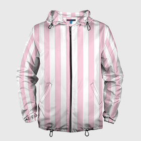 Мужская ветровка 3D с принтом Розовые линии в Кировске, 100% полиэстер | подол и капюшон оформлены резинкой с фиксаторами, два кармана без застежек по бокам, один потайной карман на груди | белый | линии | розовый | светло розовый | светлый