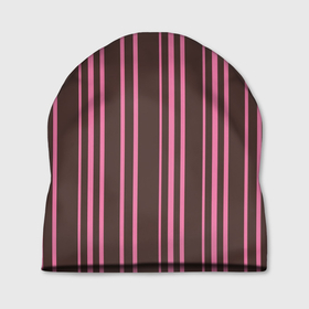 Шапка 3D с принтом Чёрно-розовые линии в Петрозаводске, 100% полиэстер | универсальный размер, печать по всей поверхности изделия | вертикальные линии | вертикальный рисунок | линии | розовый | чёрный