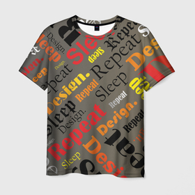 Мужская футболка 3D с принтом Буквы надписи в Белгороде, 100% полиэфир | прямой крой, круглый вырез горловины, длина до линии бедер | английский язык | буквы | иностранные слова | надписи | слова | текстуры | шрифты