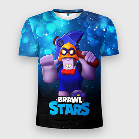 Мужская футболка 3D Slim с принтом Brawl Stars Фрэнк (Frank) в Белгороде, 100% полиэстер с улучшенными характеристиками | приталенный силуэт, круглая горловина, широкие плечи, сужается к линии бедра | brawl | brawl stars | brawlstars | brawl_stars | frank | jessie | бравл | бравлстарс | фрэнк