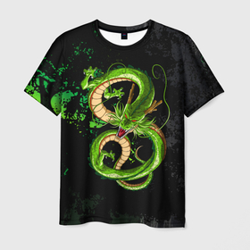 Мужская футболка 3D с принтом Шар дракона в Новосибирске, 100% полиэфир | прямой крой, круглый вырез горловины, длина до линии бедер | Тематика изображения на принте: dragon ball | аниме | драконы | жемчуг дракона | текстура | шар дракона