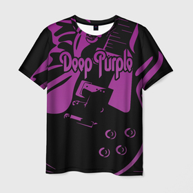 Мужская футболка 3D с принтом Deep Purple в Курске, 100% полиэфир | прямой крой, круглый вырез горловины, длина до линии бедер | deep purple | whoosh | дэвид ковердейл | иэн гиллан | метал | ричи блэкмор | роджер гловер | рок | свист | хард | хэви
