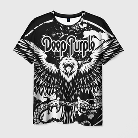 Мужская футболка 3D с принтом Deep Purple в Белгороде, 100% полиэфир | прямой крой, круглый вырез горловины, длина до линии бедер | deep purple | whoosh | дэвид ковердейл | иэн гиллан | метал | ричи блэкмор | роджер гловер | рок | свист | хард | хэви