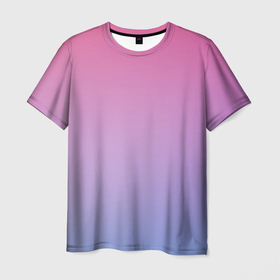 Мужская футболка 3D с принтом Восход солнца , 100% полиэфир | прямой крой, круглый вырез горловины, длина до линии бедер | Тематика изображения на принте: арт | восход | восход солнца | градиент | закат | закат ночи | розовый | синий | фиолетовый