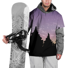 Накидка на куртку 3D с принтом Лес под ночным небом в Екатеринбурге, 100% полиэстер |  | Тематика изображения на принте: вечер | градиент | закат | звездное небо | звезды | лес | небо | очертание | очертание леса | сумерки | тайга | фиолетовый | черный