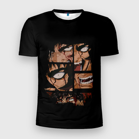 Мужская футболка 3D спортивная с принтом Берсерк  , 100% полиэстер с улучшенными характеристиками | приталенный силуэт, круглая горловина, широкие плечи, сужается к линии бедра | anime | berserk | аниме | берсерк | глаза | гнев | злой | зубы | манга | персонаж