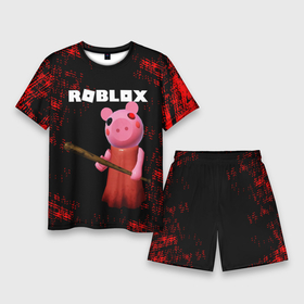 Мужской костюм с шортами 3D с принтом ROBLOX PIGGY   СВИНКА ПИГГИ в Курске,  |  | pig | piggy | roblox | игра | компьютерная игра | логотип | онлайн | онлайн игра | пигги | поросенок | роблакс | роблокс | свинка | свинья