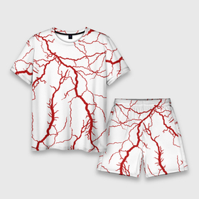Мужской костюм с шортами 3D с принтом Сосуды в Новосибирске,  |  | абстрактные | алые | артерии | вены | ветки | волны | врач | гроза | доктор | красные | кровавый | кровь | линии | медик | медицинские | молния | мышцы | нити | паутина | полосы | сердце | сетка | сосуды