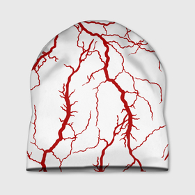 Шапка 3D с принтом Сосуды в Кировске, 100% полиэстер | универсальный размер, печать по всей поверхности изделия | Тематика изображения на принте: абстрактные | алые | артерии | вены | ветки | волны | врач | гроза | доктор | красные | кровавый | кровь | линии | медик | медицинские | молния | мышцы | нити | паутина | полосы | сердце | сетка | сосуды