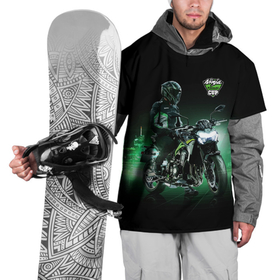 Накидка на куртку 3D с принтом Kawasaki Ninja Cup в Новосибирске, 100% полиэстер |  | cup | helmet | japan | kawasaki | motorcycle | night | ninja | racer | гонщик | кубок | мотоцикл | ночь | шлем | япония