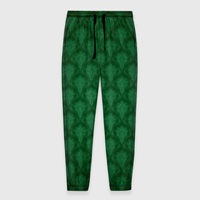 Мужские брюки 3D с принтом Готические зелёные цветы в Тюмени, 100% полиэстер | манжеты по низу, эластичный пояс регулируется шнурком, по бокам два кармана без застежек, внутренняя часть кармана из мелкой сетки | готика | зеленый | светлый | темный | цветы