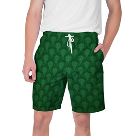 Мужские шорты 3D с принтом Готические зелёные цветы в Тюмени,  полиэстер 100% | прямой крой, два кармана без застежек по бокам. Мягкая трикотажная резинка на поясе, внутри которой широкие завязки. Длина чуть выше колен | готика | зеленый | светлый | темный | цветы