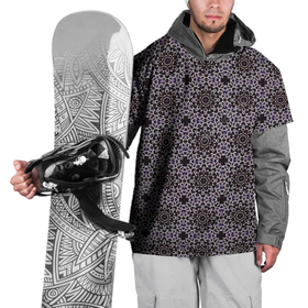 Накидка на куртку 3D с принтом Серые зеркала , 100% полиэстер |  | Тематика изображения на принте: абстракция | зеркала | зеркальный рисунок | серый | темный | фиолетовый | цветы