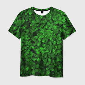 Мужская футболка 3D с принтом Свежая трава , 100% полиэфир | прямой крой, круглый вырез горловины, длина до линии бедер | Тематика изображения на принте: арт | зелёный | светлый | тёмный | четкий