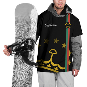 Накидка на куртку 3D с принтом Таджикистан в Белгороде, 100% полиэстер |  | asia | coat of arms | crown | emblem | golden | republic | state | tajikistan | азия | герб | государство | золотая | корона | республика | таджикистан | эмблема