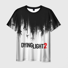 Мужская футболка 3D с принтом Dying Light 2 , 100% полиэфир | прямой крой, круглый вырез горловины, длина до линии бедер | 2 | 2021 | dying light | light | logo | techland | игра | красный | кровь | лого | логотип