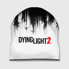 Шапка 3D с принтом Dying Light 2 в Санкт-Петербурге, 100% полиэстер | универсальный размер, печать по всей поверхности изделия | 2 | 2021 | dying light | light | logo | techland | игра | красный | кровь | лого | логотип