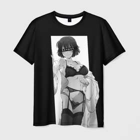Мужская футболка 3D с принтом Senpai в Кировске, 100% полиэфир | прямой крой, круглый вырез горловины, длина до линии бедер | Тематика изображения на принте: anime | senpai | tyan | аниме | сенпай