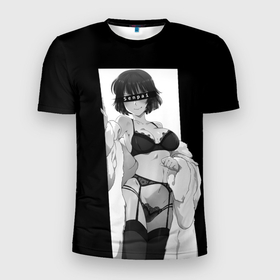 Мужская футболка 3D Slim с принтом Senpai в Белгороде, 100% полиэстер с улучшенными характеристиками | приталенный силуэт, круглая горловина, широкие плечи, сужается к линии бедра | anime | senpai | tyan | аниме | сенпай