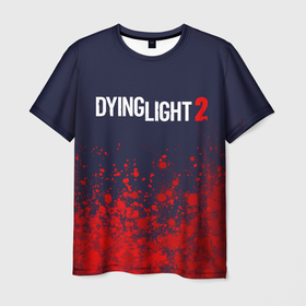 Мужская футболка 3D с принтом DYING LIGHT 2   ДАИНГ ЛАЙТ в Новосибирске, 100% полиэфир | прямой крой, круглый вырез горловины, длина до линии бедер | Тематика изображения на принте: dying | dying light 2 | dyinglight 2 | dyinglight2 | game | games | horror | light | survival | zombie | выживание | даинг | даинг лайт 2 | даинглайт 2 | даинглайт2 | зомби | игра | игры | лайт | лого | логотип | логотипы | свет | символ | символы