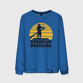 Мужской свитшот хлопок с принтом Stand up paddling в Петрозаводске, 100% хлопок |  | serfing | sup serfing | sup серфинг | сап серфинг | серфинг