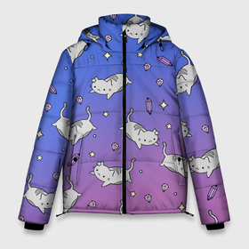 Мужская зимняя куртка 3D с принтом АНИМЕ КОТИКИ в Новосибирске, верх — 100% полиэстер; подкладка — 100% полиэстер; утеплитель — 100% полиэстер | длина ниже бедра, свободный силуэт Оверсайз. Есть воротник-стойка, отстегивающийся капюшон и ветрозащитная планка. 

Боковые карманы с листочкой на кнопках и внутренний карман на молнии. | Тематика изображения на принте: animal | cat | cute | pet | аниме | животное | кавай | киса | кот | котэ | милое