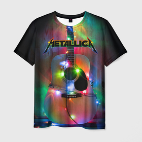 Мужская футболка 3D с принтом Metallica в Тюмени, 100% полиэфир | прямой крой, круглый вырез горловины, длина до линии бедер | album | black | concert | heavy | kirk | metal | metallica | music | rock | tolls | джеймс хэтфилд | кирк хэмметт | клифф бёртон | ларс ульрих | метал | металлика | трэш