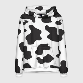 Мужская толстовка 3D с принтом COW PRINT в Санкт-Петербурге, 100% полиэстер | двухслойный капюшон со шнурком для регулировки, мягкие манжеты на рукавах и по низу толстовки, спереди карман-кенгуру с мягким внутренним слоем. | animals | cow | cow print | корова | коровий принт